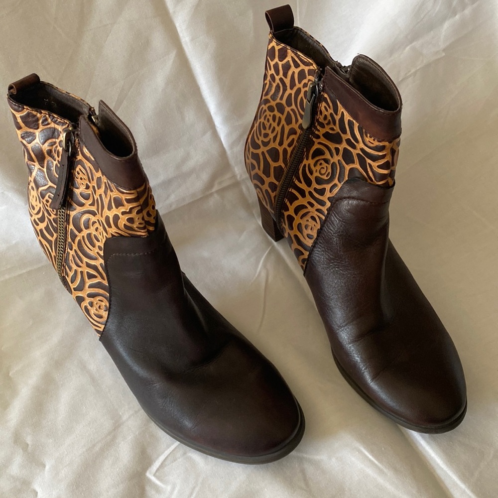 Spring Step L’Artiste Dark Brown Leather Bootie 41